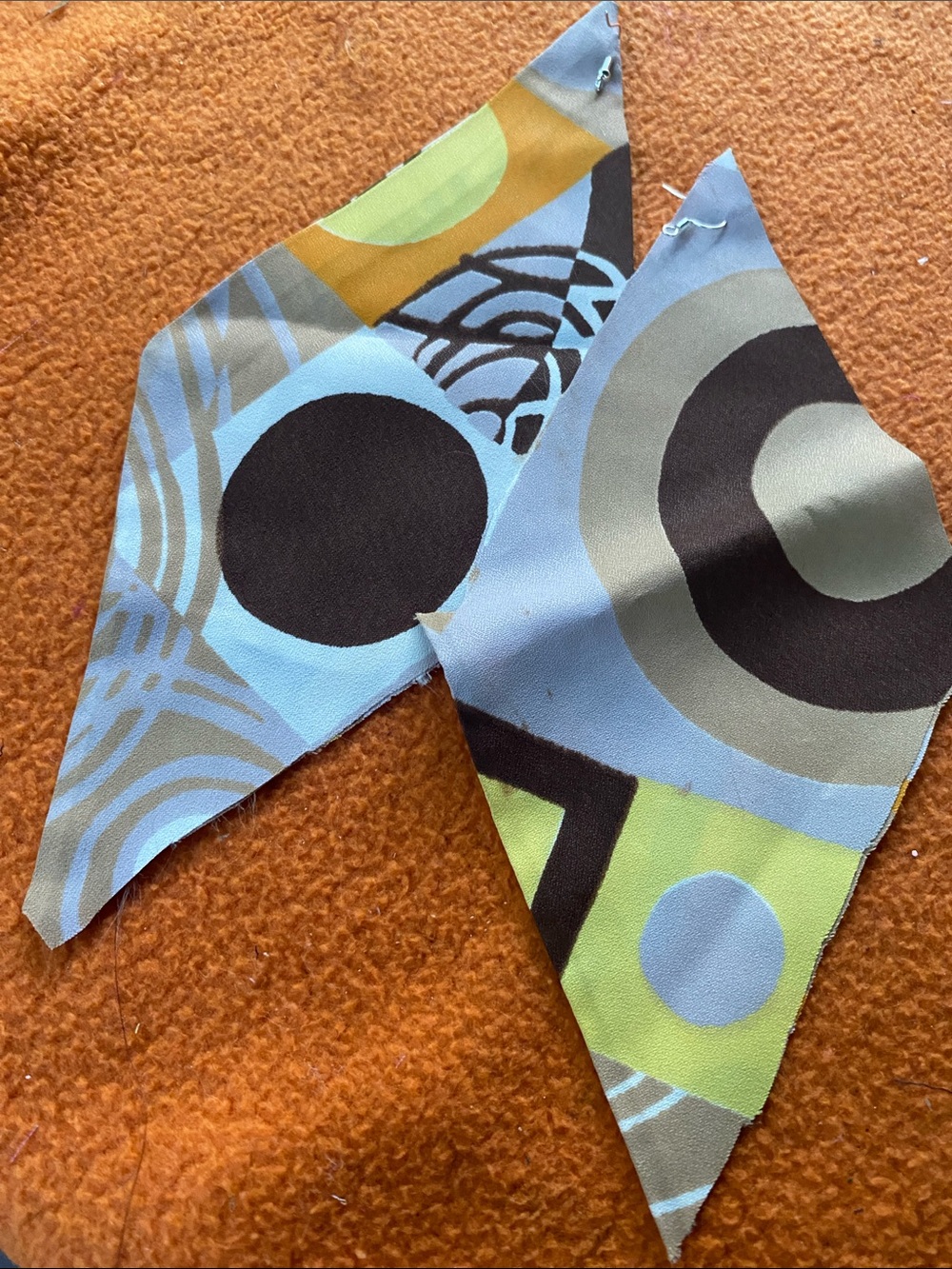 Abstract Geometric Scarf Accent - Blue, Green, Black